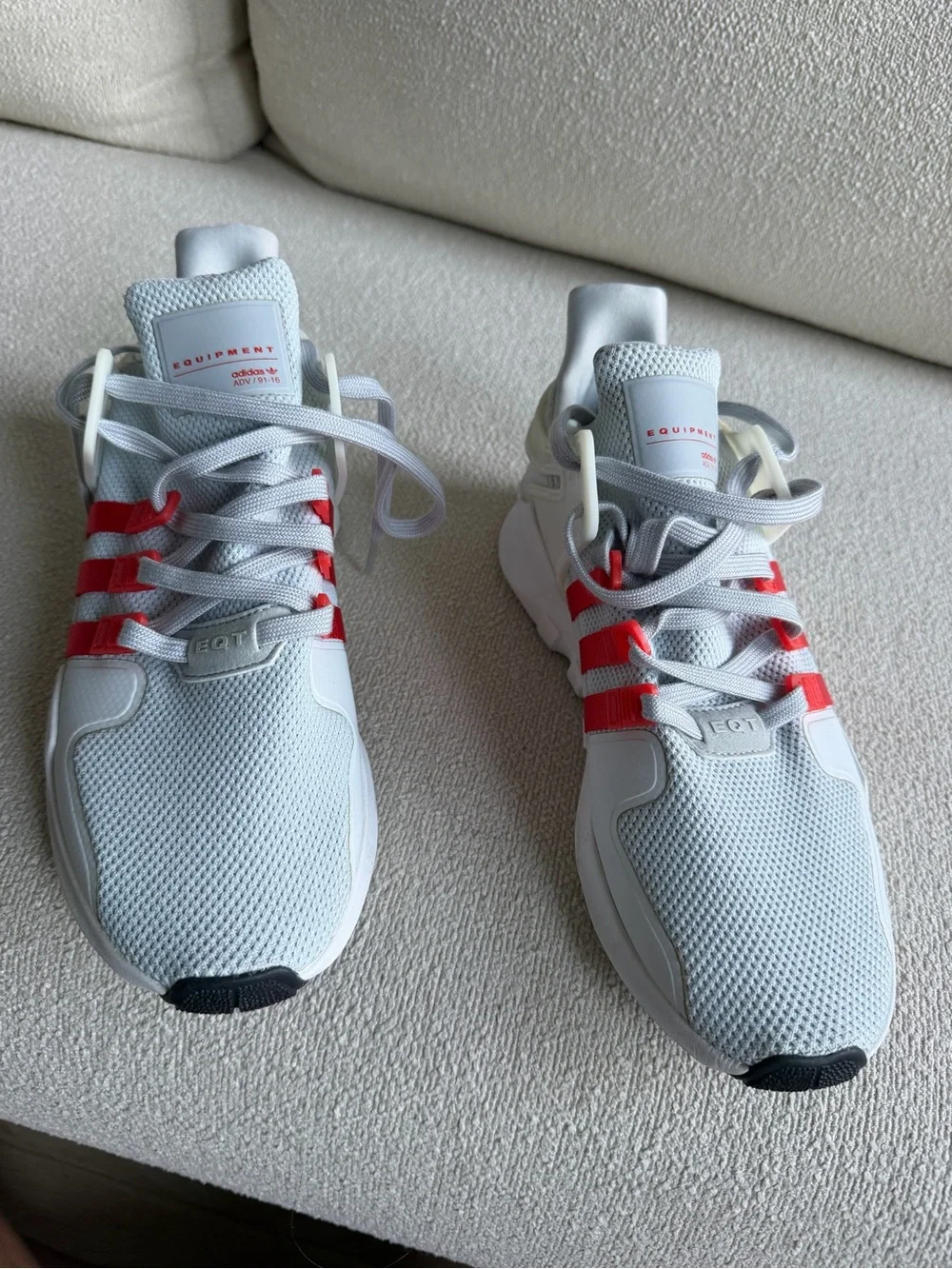 adidas Men's ADV/91-16 White Sneakers with Red Stripes
